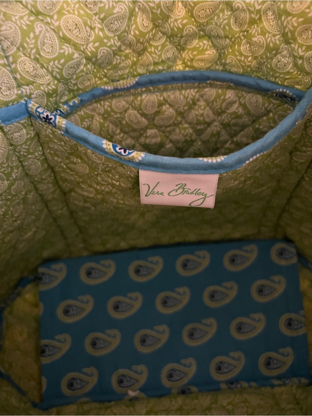 Vera Bradley Bermuda Blue (retired) Large Tote Bag - Picture 8 of 9